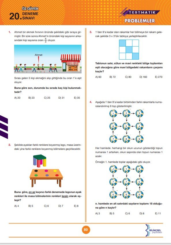 Bilinçsel Yayınları TYT Testmatik Problemler Deneme Sınavları